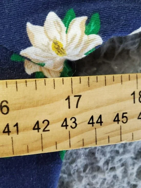 Draper James Dress Womens Small Blue Tammy T-Shirt Magnolia Floral Print Stretch - Picture 8 of 11